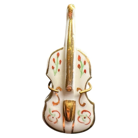VTG LIMOGES FRANCE Porcelain Mini Cello Collectible Trinket - Picture 3 of 12